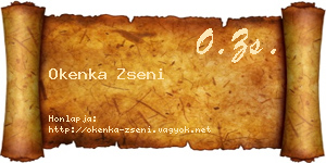 Okenka Zseni névjegykártya
